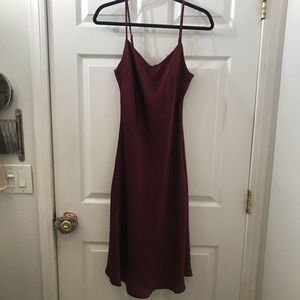 JustFab Red Midi Slip Dress